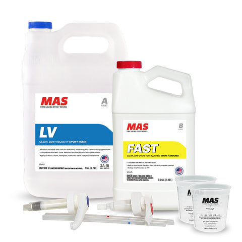 MAS LV Resin and Fast Hardener with accessories kit