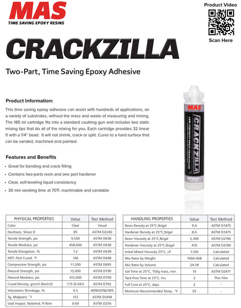 Crackzilla Low Viscosity Epoxy Crack Filler