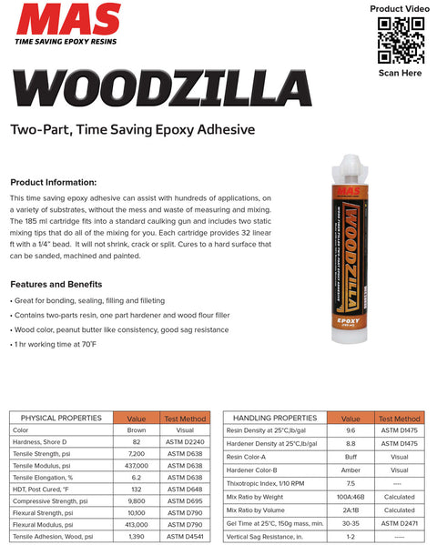 Woodzilla Wood-fiber Filled Epoxy Adhesive