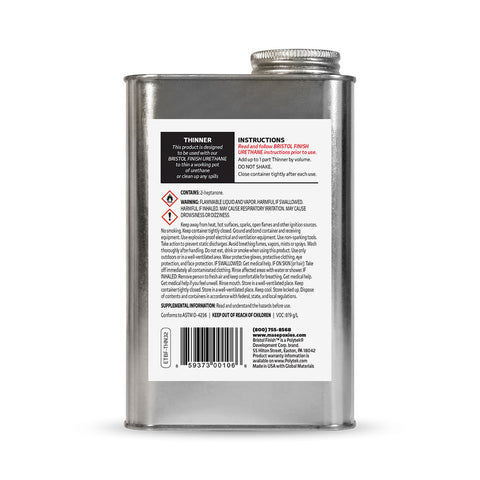 Bristol Finish Thinner back of bottle