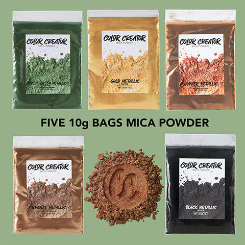 Color Creator Greenland Kit - 12 Mica Powders Alcohol Inks & Glitters