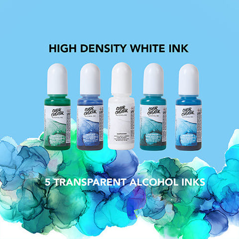 Color Creator Pacific Ocean Kit 12 Mica Powders Alcohol Inks & Glitters