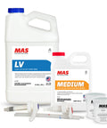 MAS epoxy resin marine system with bottles and tools on a white background 96 oz kit