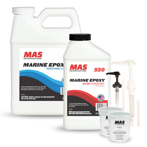 MAS Traditional Marine epoxy 38.4 oz kit with slow hardener