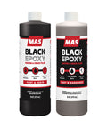 Two bottles of MAS Black Epoxy on a white background 32 oz