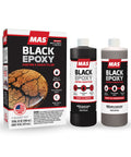 MAS Black Epoxy packaging and bottles on a white background 32 oz kit