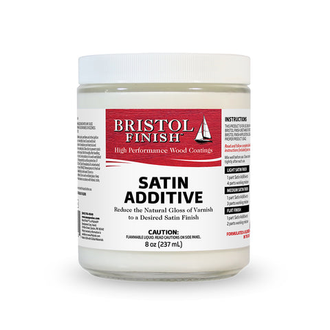 Jar of Bristol Finish Satin Additive on a white background