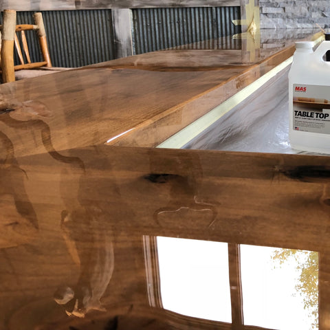 Epoxy bar top with MAS Table Top Epoxy