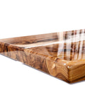 Wooden tray with table top epoxy coating