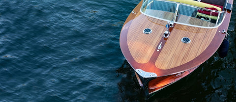 Wooden boat on a body of water